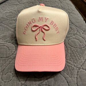 KenzKustomz "Doing My Best" pink vintage trucker hat